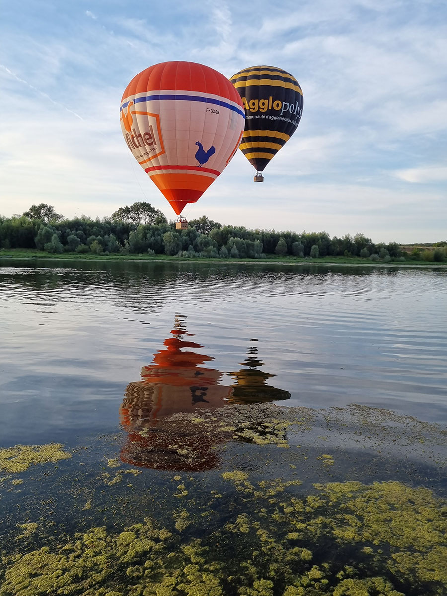 Vol en montgolfière, au dessus de la Loire